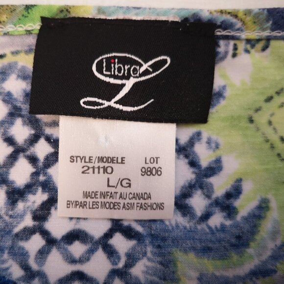 2 / $30.00 - Libra Ladies Multi Colored Size Large Made in Canada Top - Picture 3 of 8